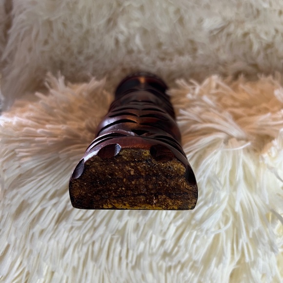 NUMBERED Hand Carved Teko Teko Wood Figure Rotorua, New Zealand Paua Shell Eyes - Picture 10 of 13